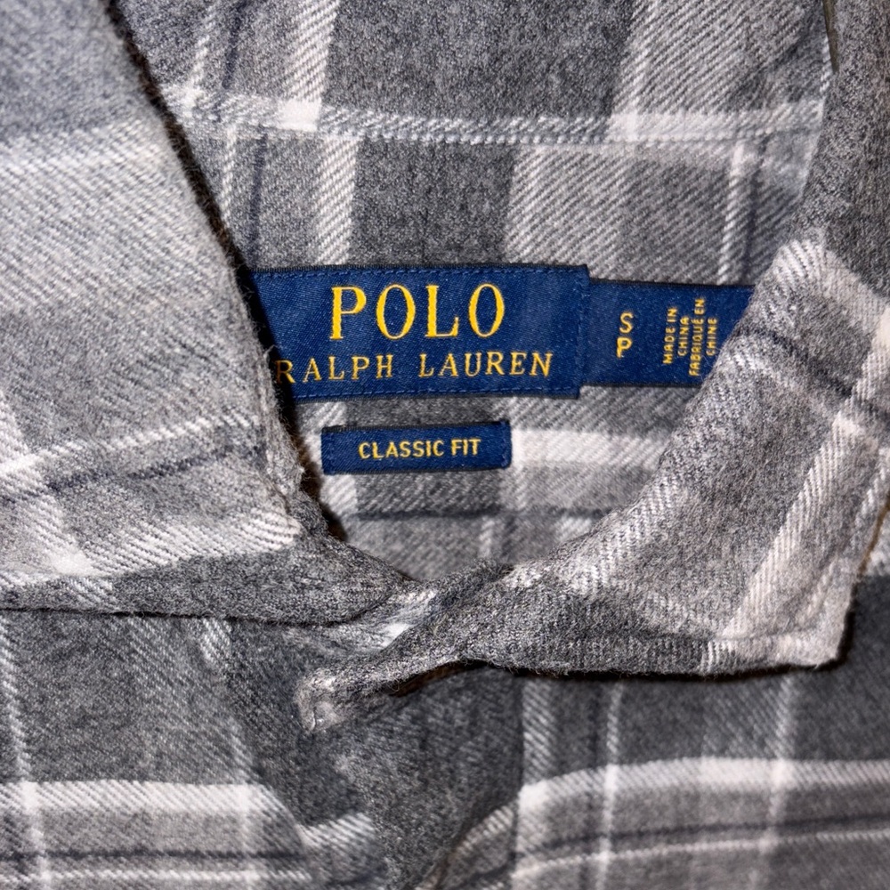 Polo by Ralph Lauren Men's Black and Gray Plaid Shirt - Picture 3 of 7